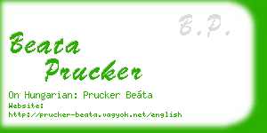 beata prucker business card